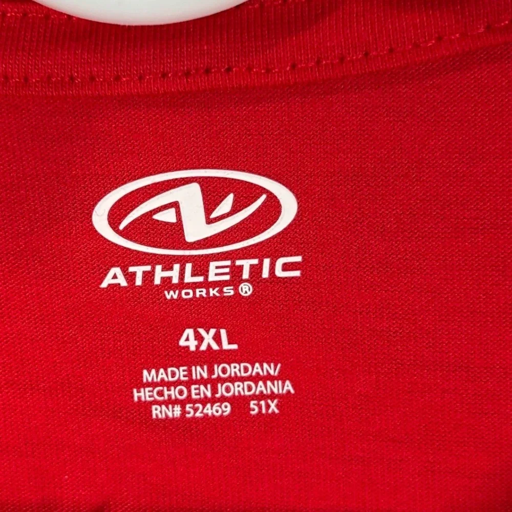 Athletic Works Mens 4XL Red Moisture Wicking Short Sleeve T-Shirt‎ 2 Pack New